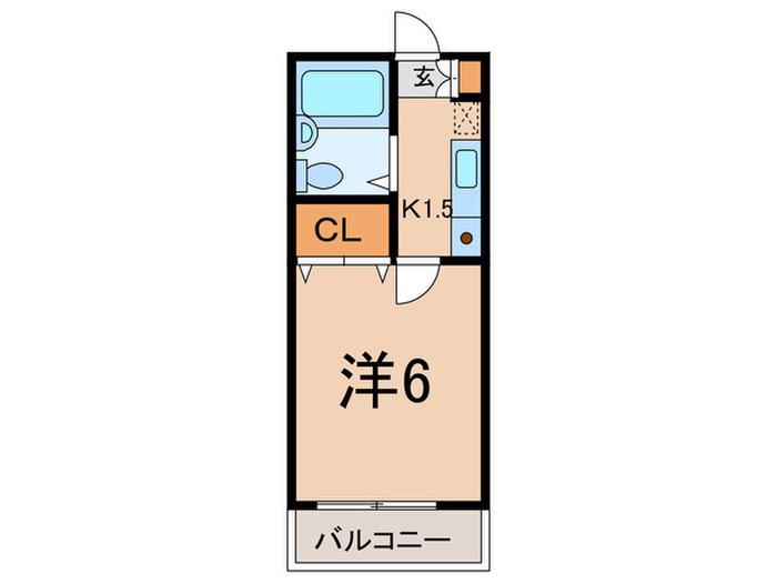 プレミール二子(1K/2階)の間取り写真