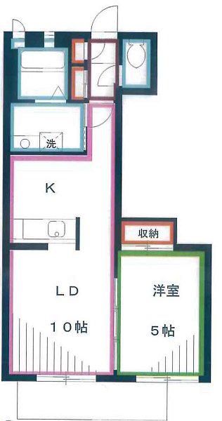 クレールコガネイ(1LDK/2階)の間取り写真