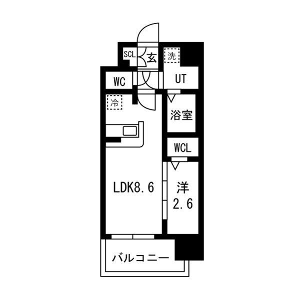 ファステート東大阪アダマス(1LDK/3階)の間取り写真