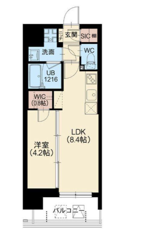 スプランディッド南千住DUE(1LDK/2階)の間取り写真