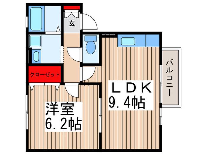 サンモール(1LDK/1階)の間取り写真