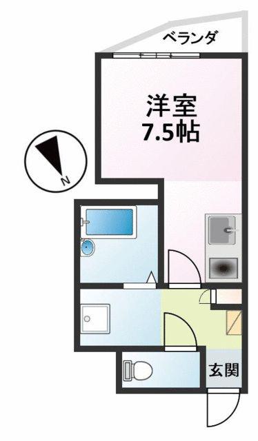 エクセル藍(ワンルーム/3階)の間取り写真