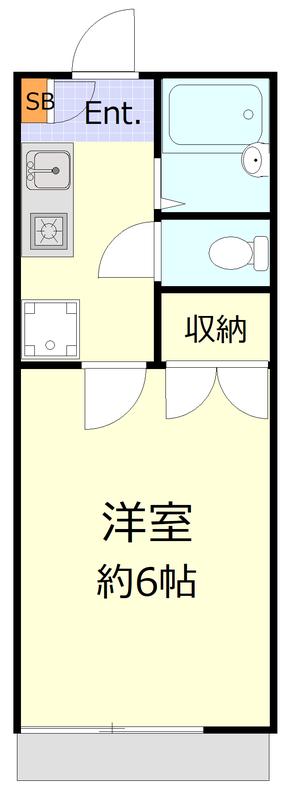 カーサブエナ(1K/1階)の間取り写真