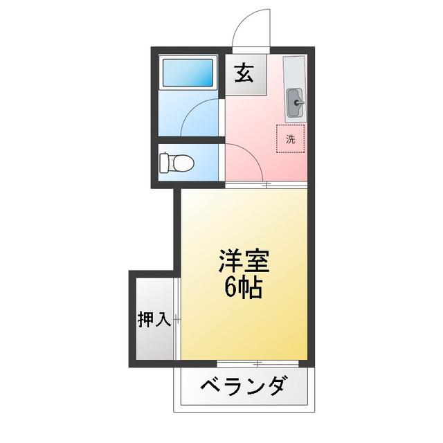 メゾンブランシュ(1K/2階)の間取り写真