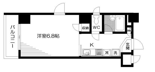錦糸町フラット(1K/4階)の間取り写真