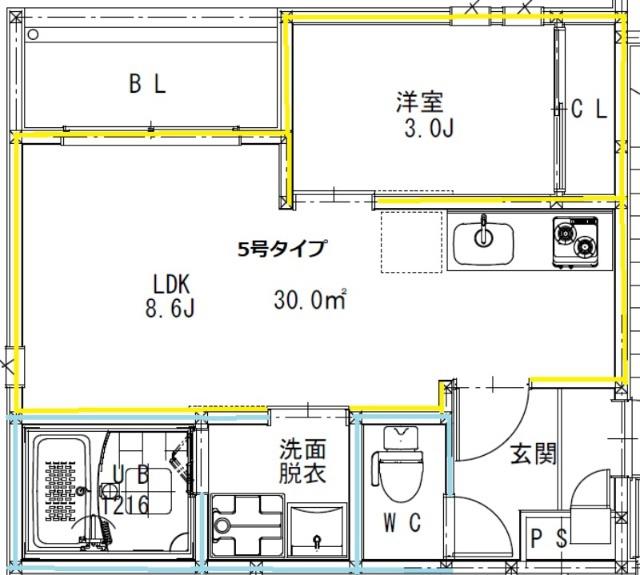 REGALEST熊本駅前(1LDK/3階)の間取り写真