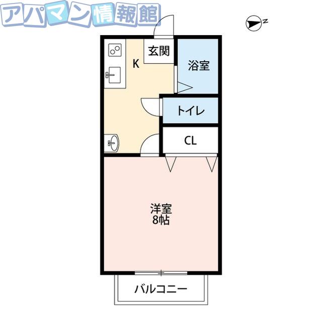 コモンズ朝日(1K/1階)の間取り写真
