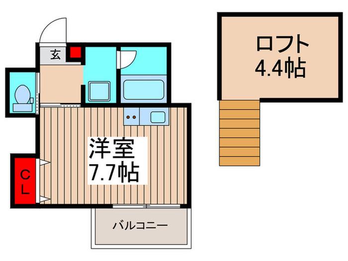 CLAIR(ワンルーム/1階)の間取り写真