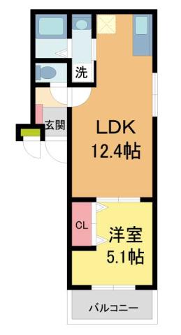 フジパレスSAKANE(1LDK/3階)の間取り写真