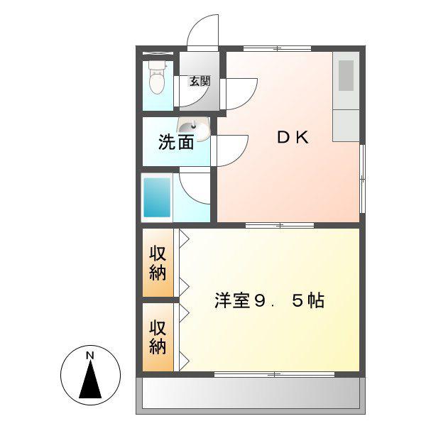 アステイオス(1DK/5階)の間取り写真