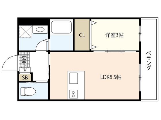BONDBLDII(1LDK/2階)の間取り写真