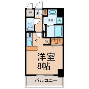 グランルージュ栄II(ワンルーム/11階)の間取り写真