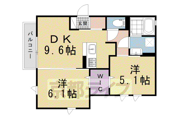 メゾン・ド・光(2LDK/1階)の間取り写真