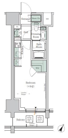 ONE ROOF RESIDENCE TAMACHI(ワンルーム/5階)の間取り写真