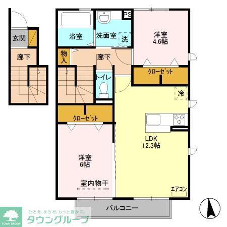 セジュールVII(2LDK/2階)の間取り写真