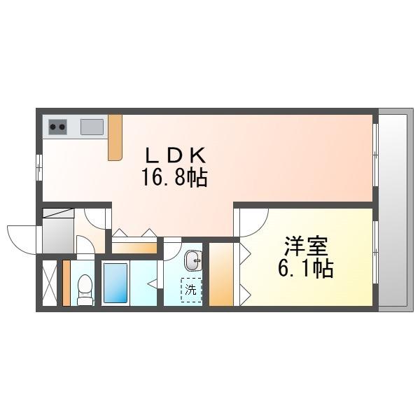 シティーハイムみなみ(1LDK/3階)の間取り写真