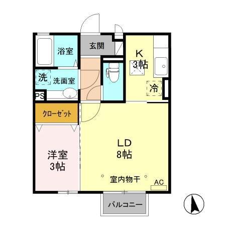 セジュールKTK(1LDK/1階)の間取り写真
