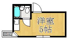 ハピネスジュン(ワンルーム/3階)の間取り写真