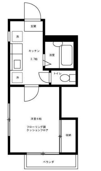 メゾンベレーザ(1K/2階)の間取り写真