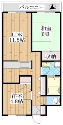 グランチェスタⅡ(2LDK/1階)の間取り写真