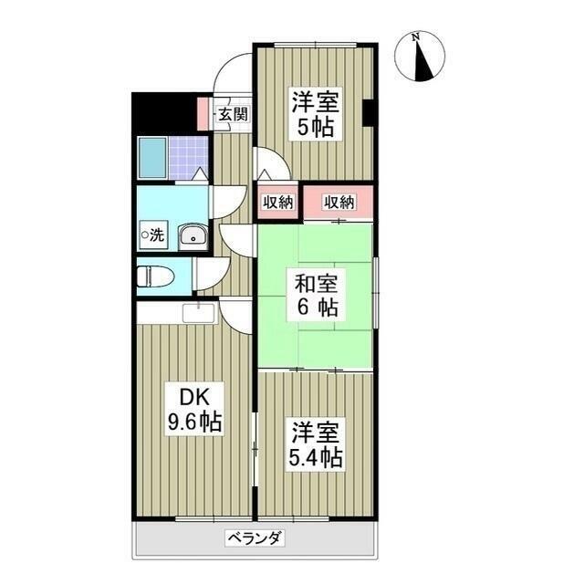 プリンスマンション(3DK/2階)の間取り写真
