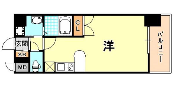 エスライズ新神戸(ワンルーム/8階)の間取り写真