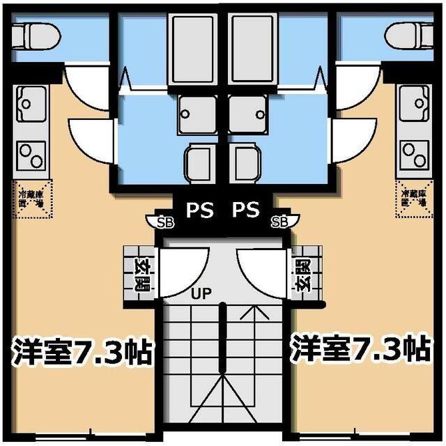KIフラット山吹町(ワンルーム/2階)の間取り写真