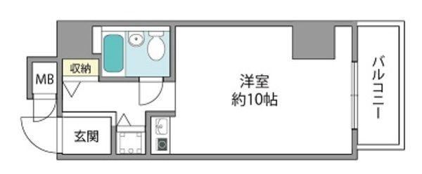 イトーピア高津II(ワンルーム/8階)の間取り写真