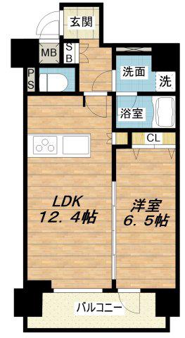 グランカリテ日本橋II(1LDK/3階)の間取り写真