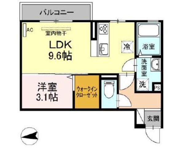 PRESIA72(1LDK/3階)の間取り写真
