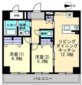 ル・マレNISHIKIMACHI(2LDK/7階)の間取り写真