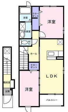 カーサ ノリ(2LDK/2階)の間取り写真