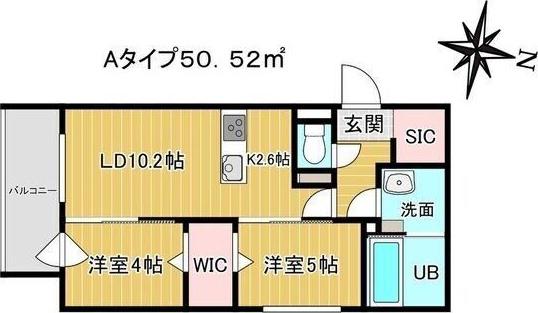 ドメイン23(2LDK/1階)の間取り写真