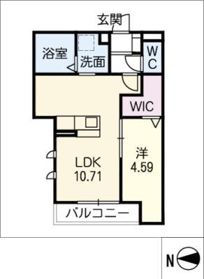 インフィニティ(1LDK/3階)の間取り写真