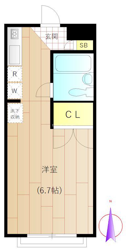 ドミーユ・ヒラノ(1K/1階)の間取り写真