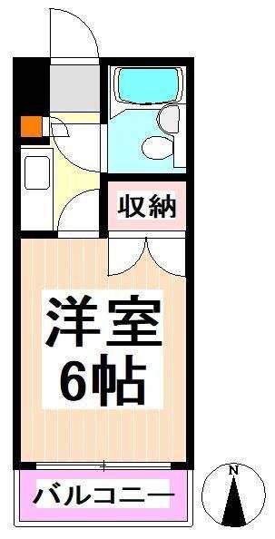 アルカディア下北沢(1K/2階)の間取り写真