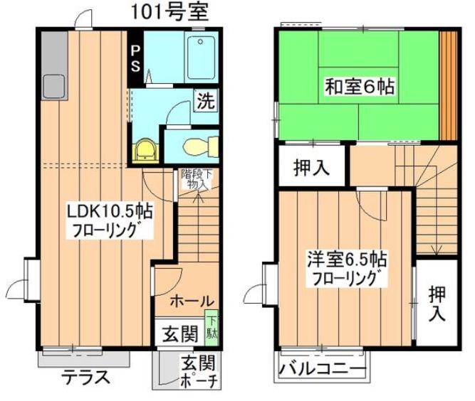 サンハイツ(2LDK/1階)の間取り写真