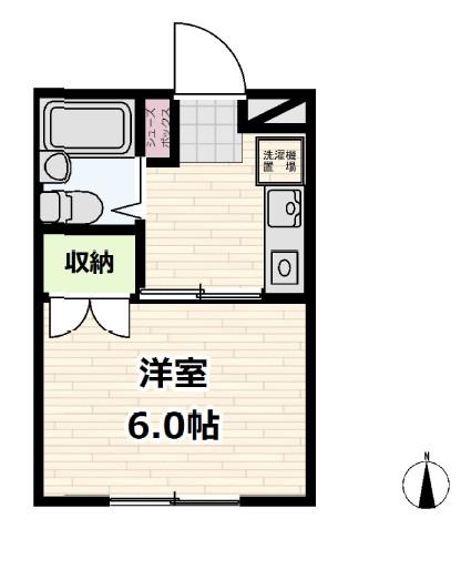 クレアトーレたかの台(1K/1階)の間取り写真