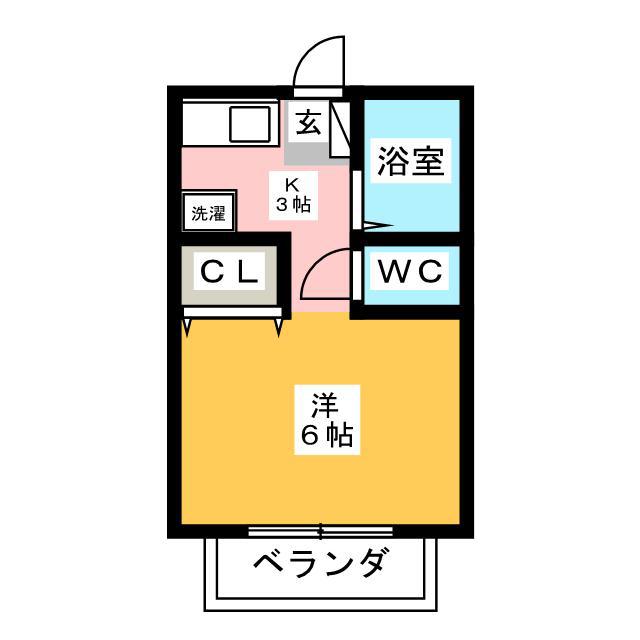 ハイツ華園(ワンルーム/2階)の間取り写真