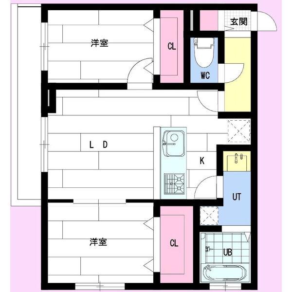 ANGE-CELESTE(2LDK/4階)の間取り写真