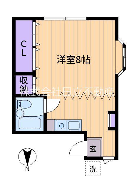 メゾン福原(1K/2階)の間取り写真
