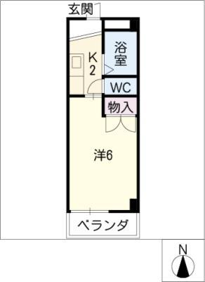 アビニヨン今伊勢(1K/4階)の間取り写真