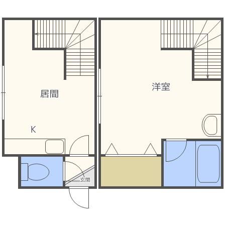 ウッド611(1DK/1階)の間取り写真