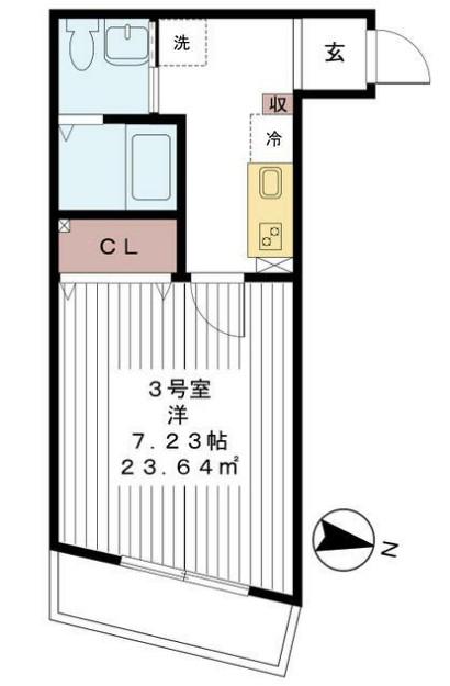 アーバン ヴィラ(1K/2階)の間取り写真