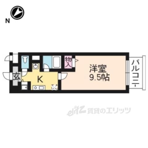 メゾンクレール3(1K/2階)の間取り写真