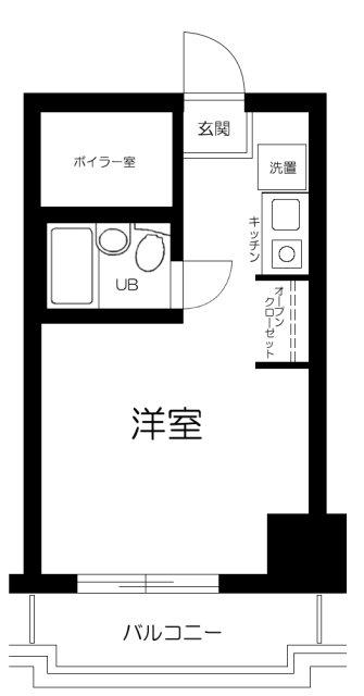 モンテベルデ築地(1K/3階)の間取り写真
