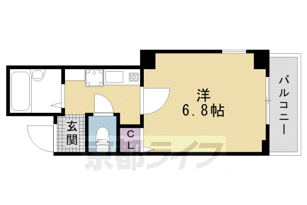 プレサンス京都二条城前(1K/1階)の間取り写真