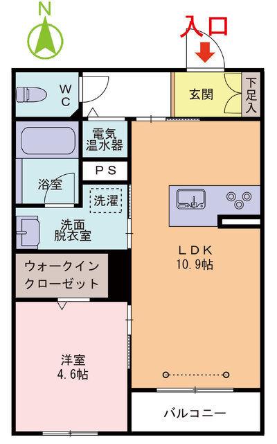 MAISON 水落(1LDK/1階)の間取り写真