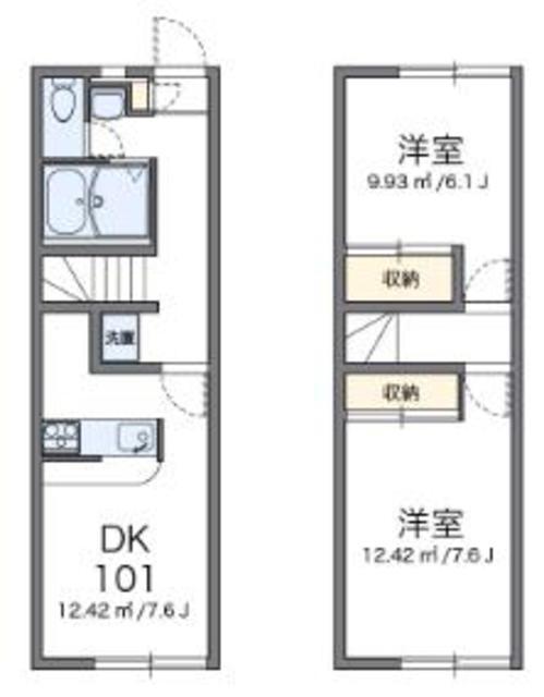 レオパレスさがみ(2DK/1階)の間取り写真