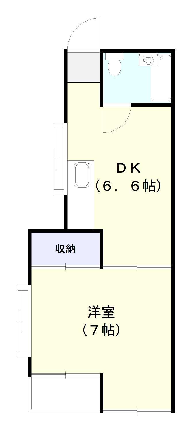 ホワイトハイツ(1DK/2階)の間取り写真